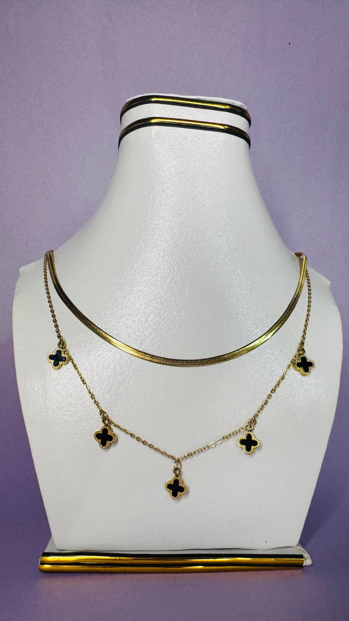Double layer chain with Bracelet-Stainless steel