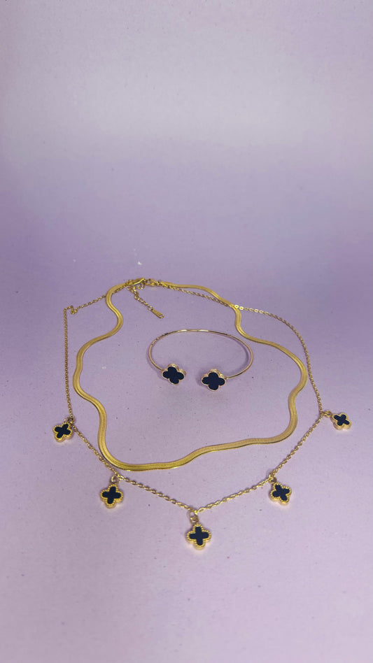 Double layer chain with Bracelet-Stainless steel