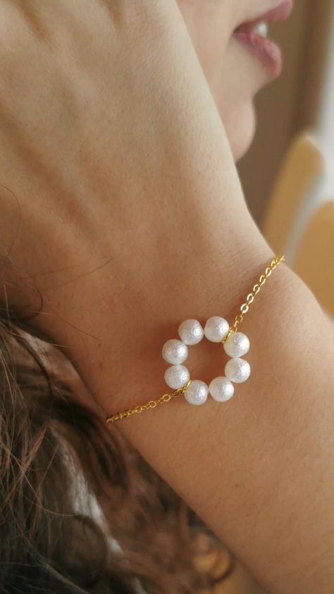 Elegant Pearl Hand Charm - Handmade